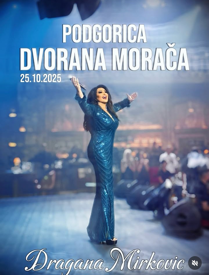 KONCERT ZA SVA VREMENA- DRAGANA MIRKOVIĆ 25.OKTOBRA PONOVO U SPORTSKOM CENTRU “ MORAČA“
