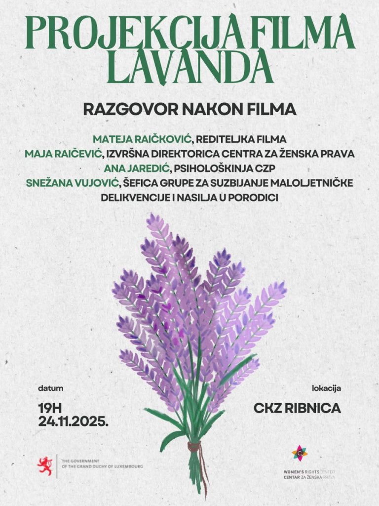 Projekcija dokumentarnog filma Lavanda, 24. novembar u CKZ „Ribnica“