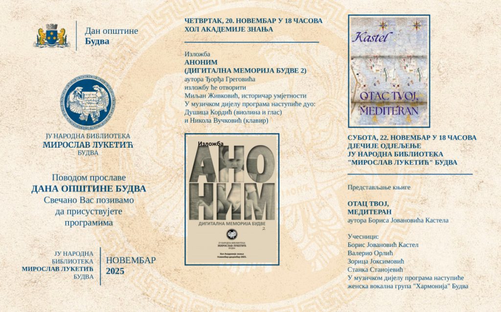 NB Miroslav Luketić u Budvi organizuje tri dana kulturnih događaja za Dan Opštine