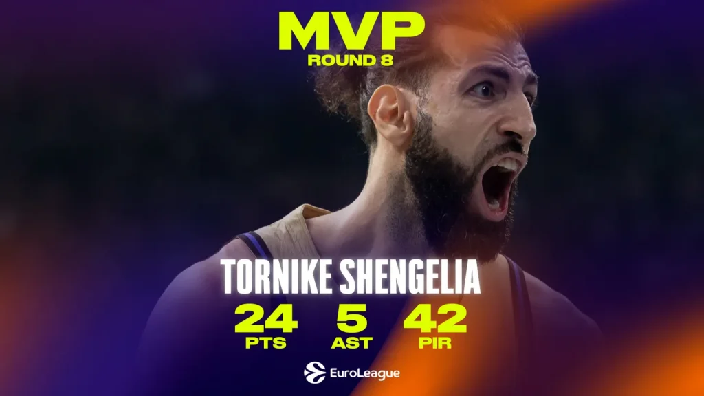 Šengelija MVP osmog kola Evrolige