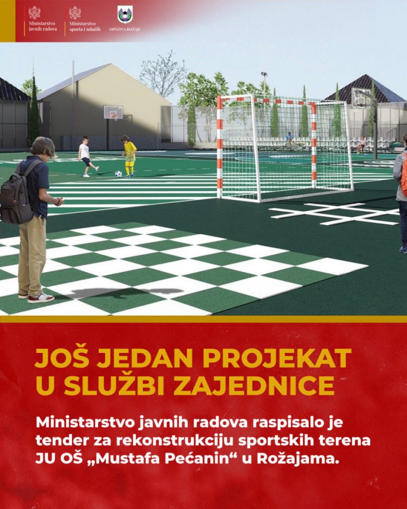 Tender za rekonstrukciju sportskih terena u OŠ „Mustafa Pećanin“ u Rožajama