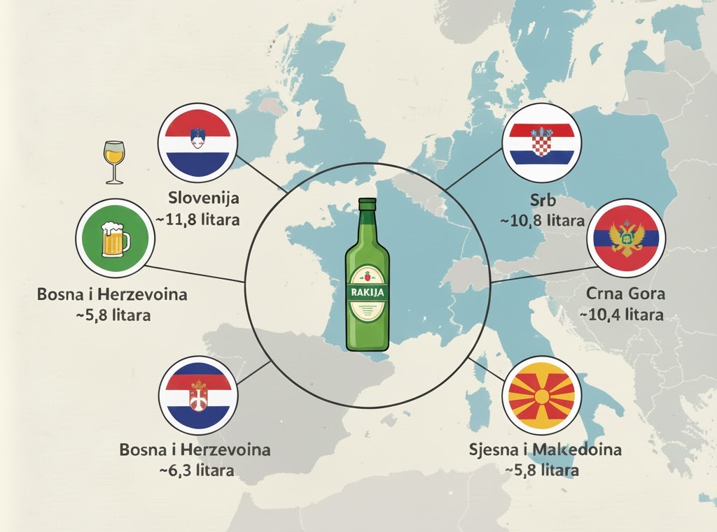 Balkanski rekorder alkohola: Crna Gora pije najviše