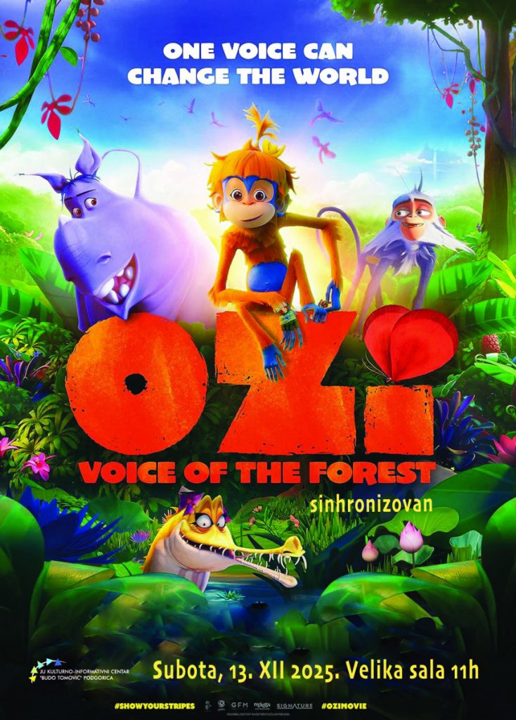 Projekcija animiranog filma „Ozi – glas šume” u KIC-u „Budo Tomović“