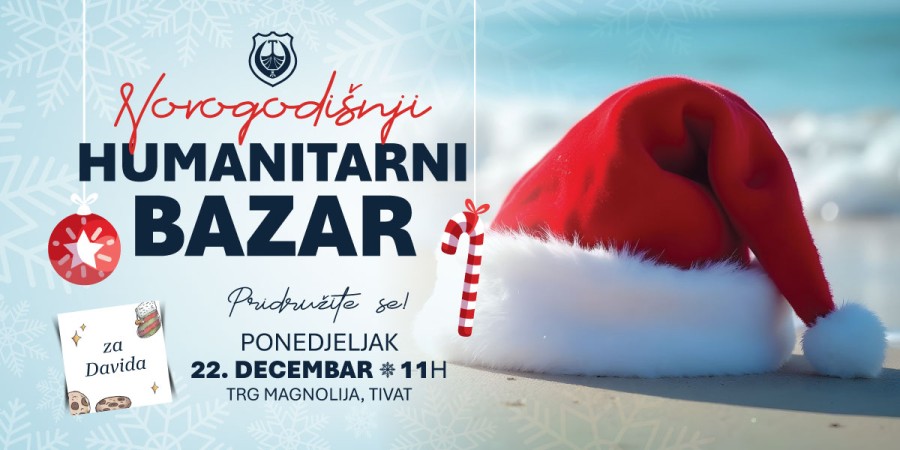 Novogodišnji humanitarni bazar u Tivtu 22. decembra za pomoć Davidu Miniću