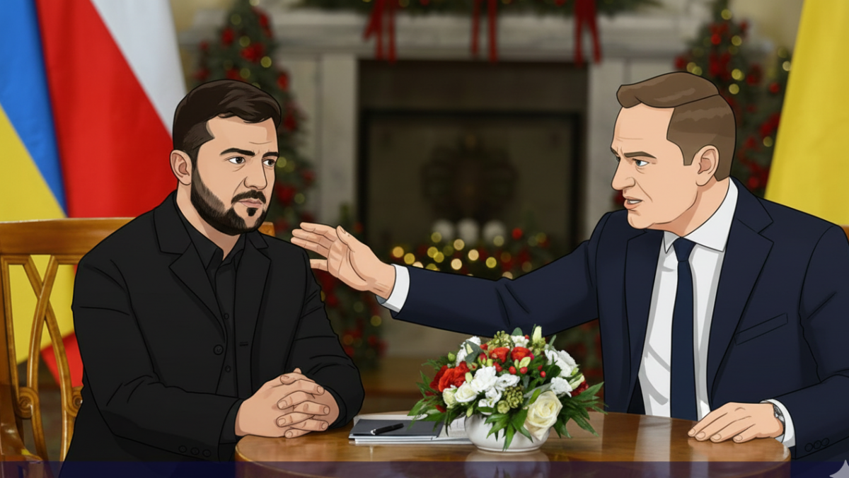 zelenski i tusk ilustracija