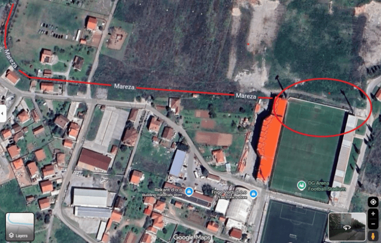 Kanal Mareze i dio DG arene