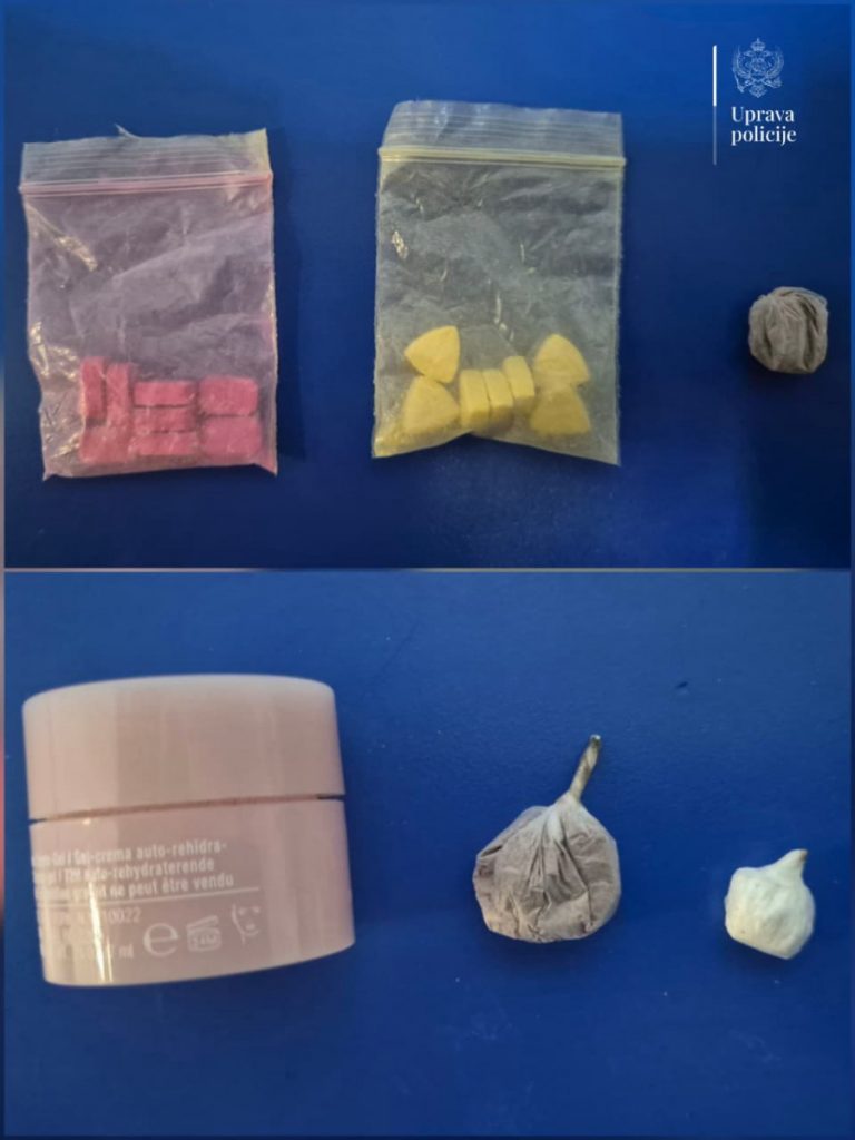 Kotor: Uhapšena tri lica, pronađeni kokain, heroin i ekstazi