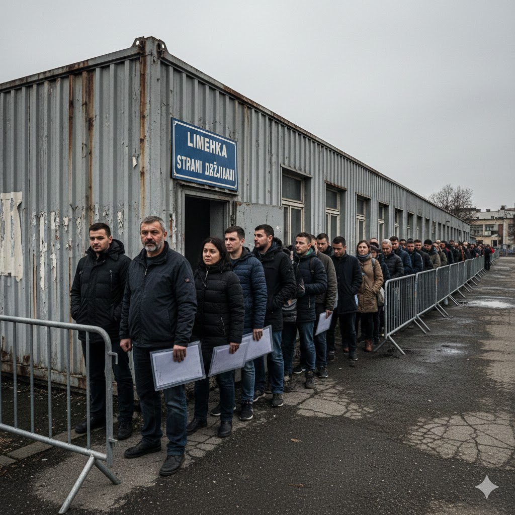 Države su se mijenjale, vlasti dolazile i odlazile, ali red za strance i dalje ne mrda ispred mene