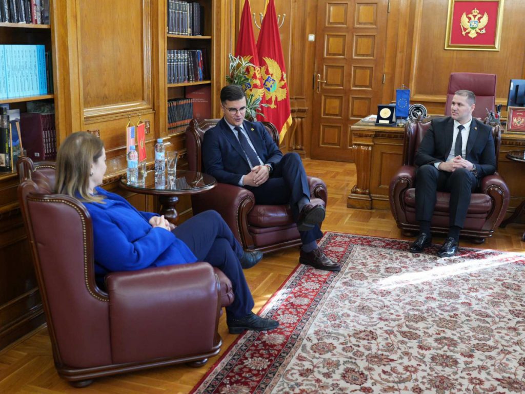 Šaranović i Šćepanović sa ambasadorkom Rajnke: Podrška SAD-a bila ključna u jačanju bezbjednosnih institucija