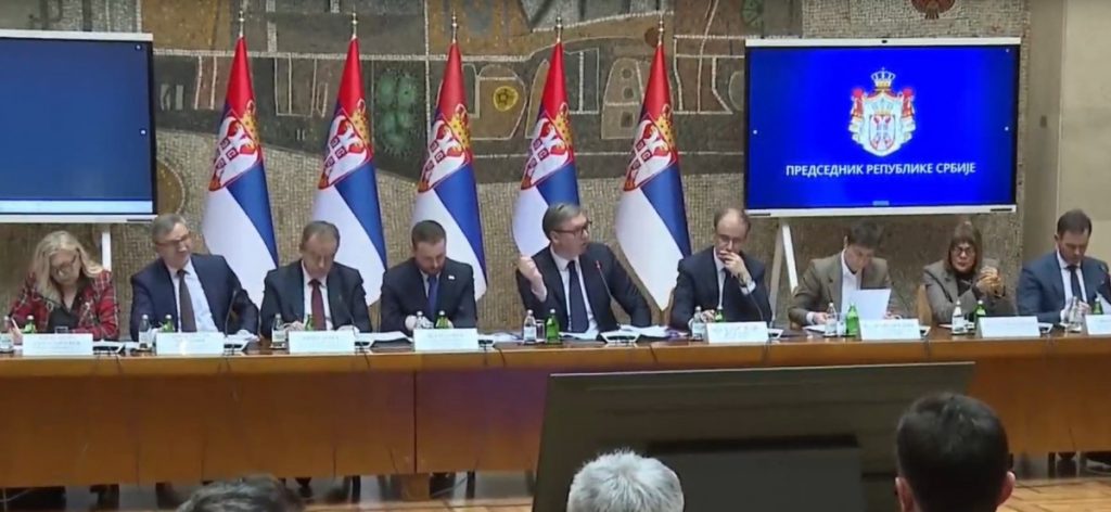 Predsjednik Srbije Aleksandar Vučić prisustvuje tematskoj sjednici Vlade Srbije, na poziv premijera Đura Macuta