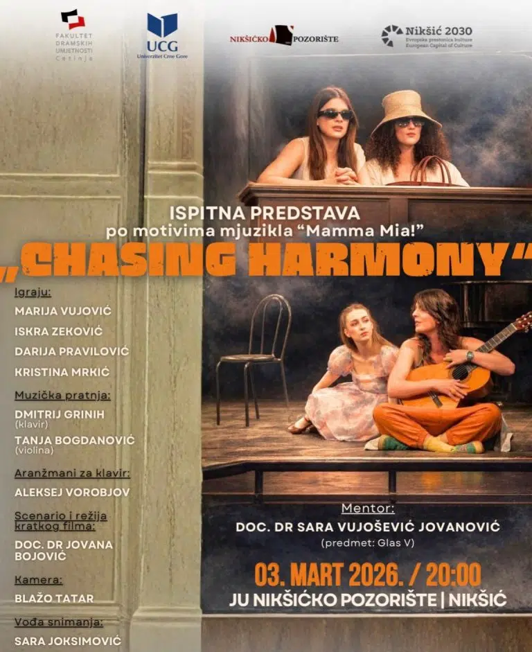 „Chasing Harmony“ ispitni projekat FDU-a u Nikšićkom pozorištu 3. marta