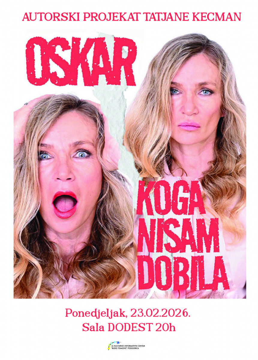 MONODRAMA „OSKAR, KOGA NISAM DOBILA” u KIC-u BUDO TOMOVIĆ