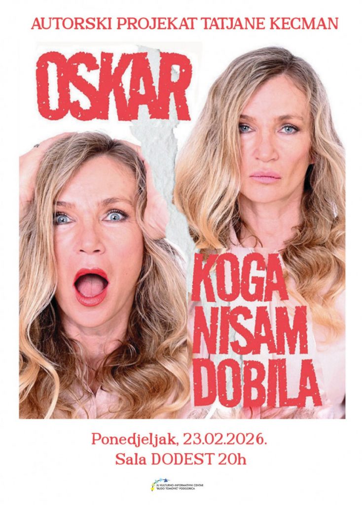 Monodrama ,,Oskar, koga nisam dobila“ 23. februara u KIC-u „Budo Tomović“