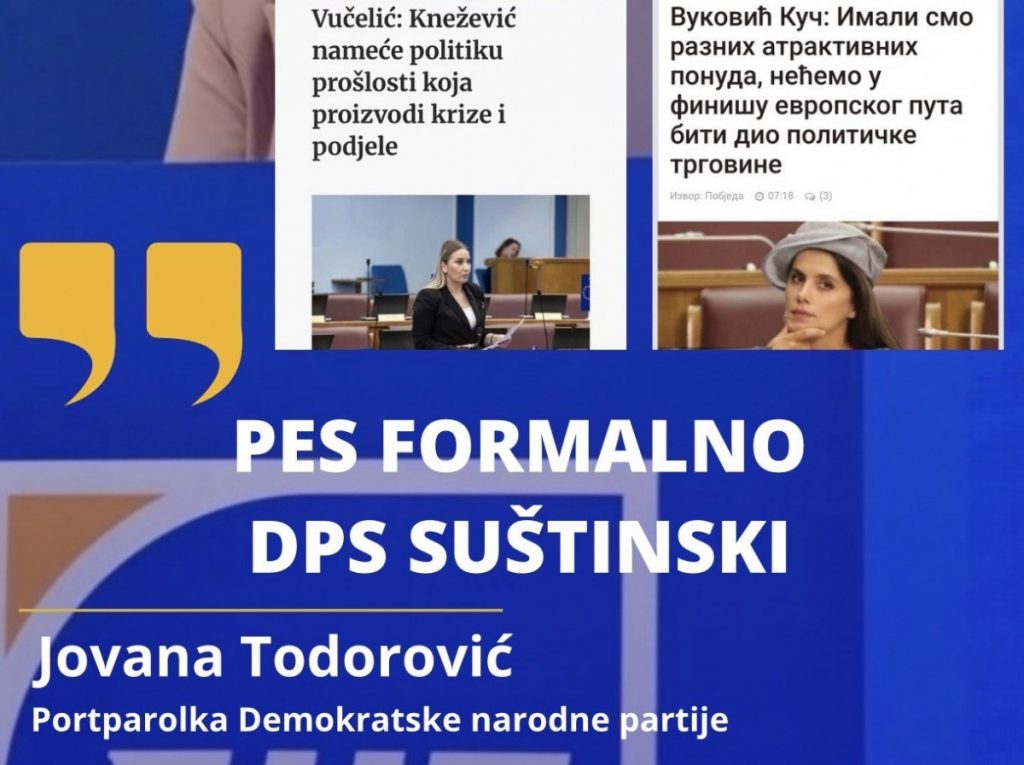 Todorović: Saradnja PES-a i DPS-a nije više ni prikrivena ni stidljiva već potpuno transparentna!