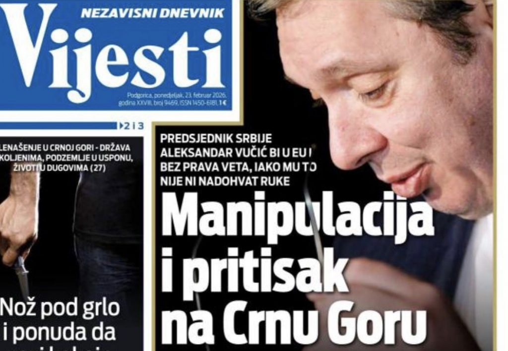 Šolakov tabloid Vijesti kao stari gramofon: Za sve je opet kriv Vučić!