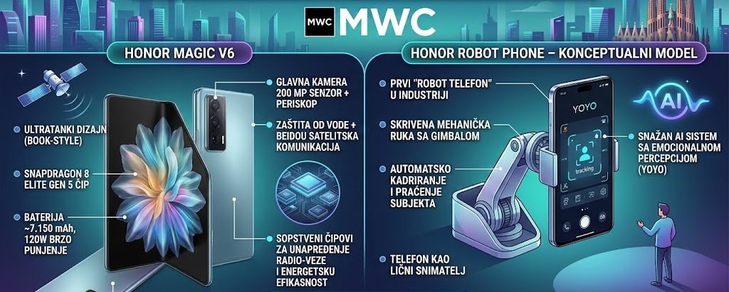 Honor stiže sa glavnim zvijezdama na Mobile World Congress 2026: Magic V6 i Robot Phone