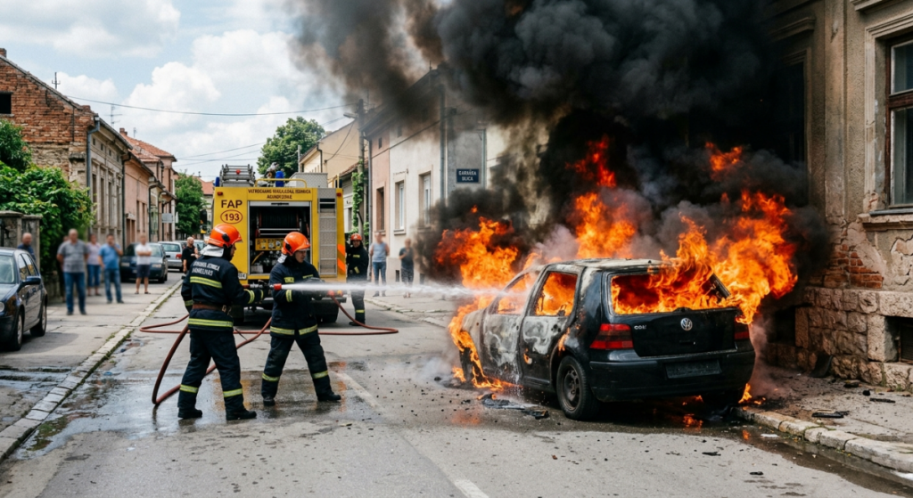Blokaderi zapalili automobil istaknutom članu SNS-a u Aranđelovcu