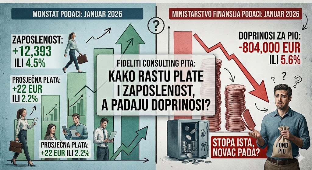 Fideliti consulting: Ili Monstat broji zaposlene koje Poreska ne vidi ili Poreska gubi novac koji Monstat zarađuje