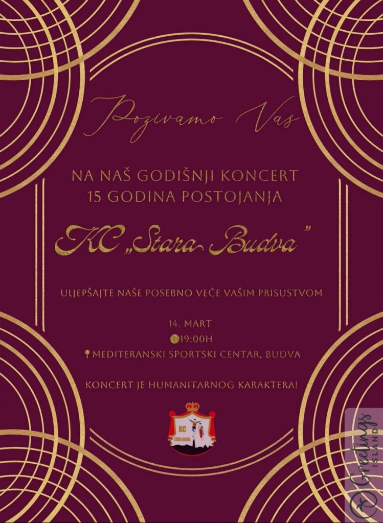 Petnaest godina tradicije i humanosti: KC „Stara Budva“ slavi jubilej velikim koncertom