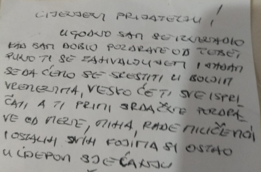 BORBA podsjeća: Pročitajte pismo zarobljenika iz Morinja koji se zahvaljuje isledniku iz sabirnog centra – Vlada daje 17 miliona Hrvatskoj za „logor“ gdje niko nije ubijen a Loru ne smiju da pomenu!