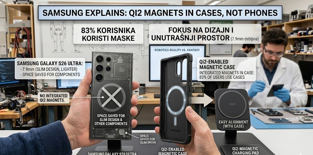 Samsung objasnio zašto Samsung Galaxy S26 serija nema ugrađene Qi2 magnete