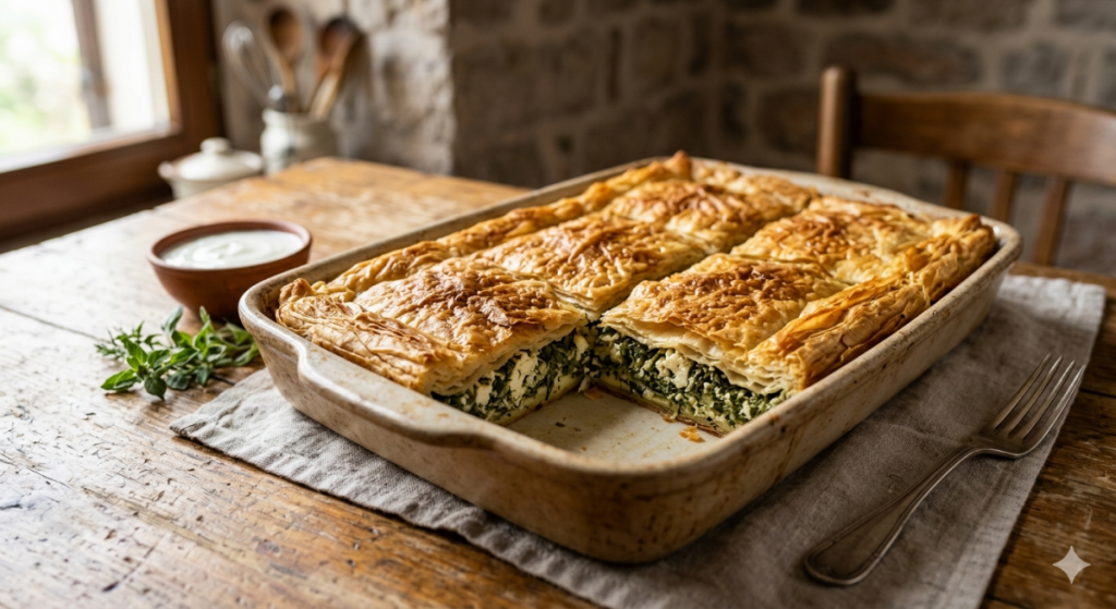 Lisnata pita sa sirom i spanaćem koja osvaja na prvi zalogaj – recept koji svi traže!