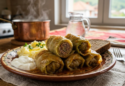 Posne sarmice sa zeljem i susamom