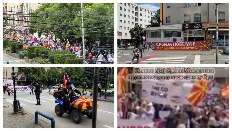 Veliki skup podrške Vučiću u Kumanovu: Vijore se srpske trobojke i makedonske zastave, pristiže sve više ljudi