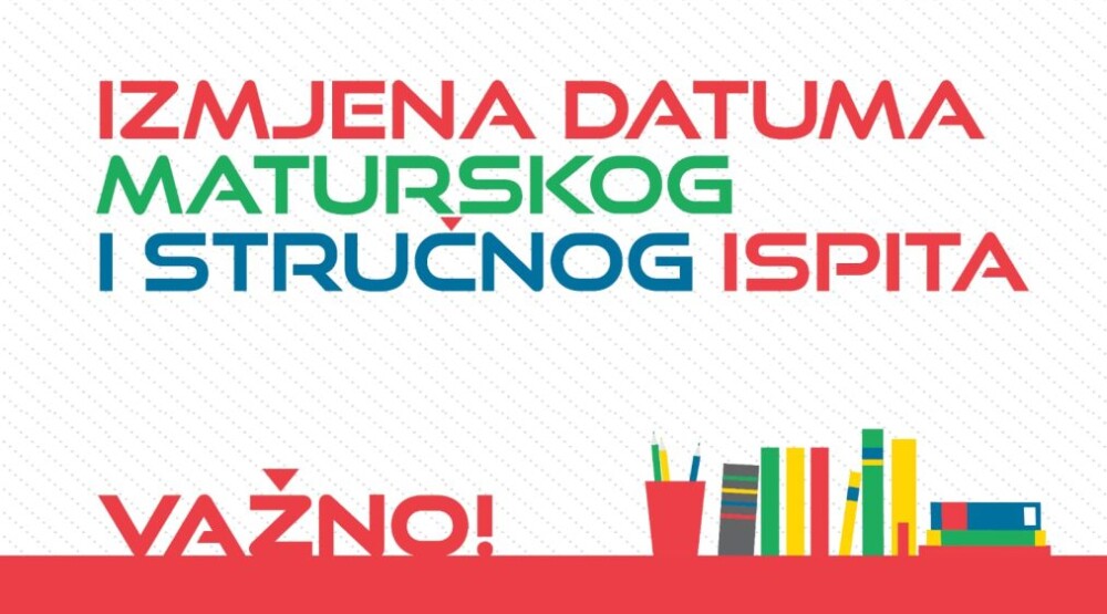 Ispitni centar: Izmjena datuma maturskog i stručnog ispita