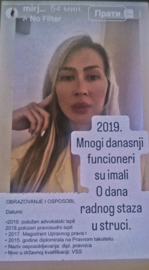 Mirjana Pajković poručila da ima više iskustva od mnogih funkcionera, njena stručnost neupitna
