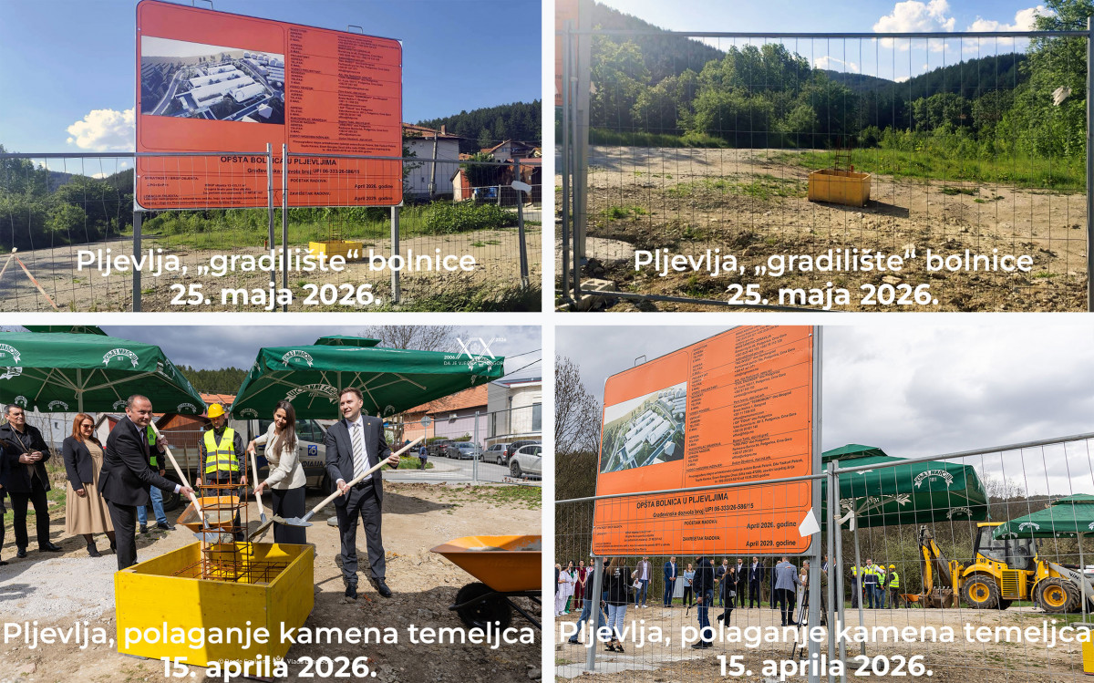 Pljevja – ‘gradiliste’ bolnice 25.05. i kamen temeljac-15.04