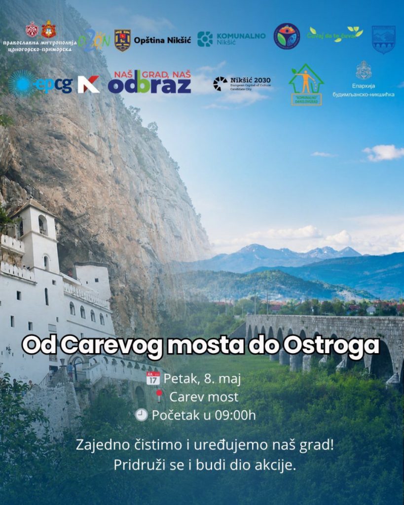 U petak akcija čišćenja na potezu Carev most – Manastir Ostrog