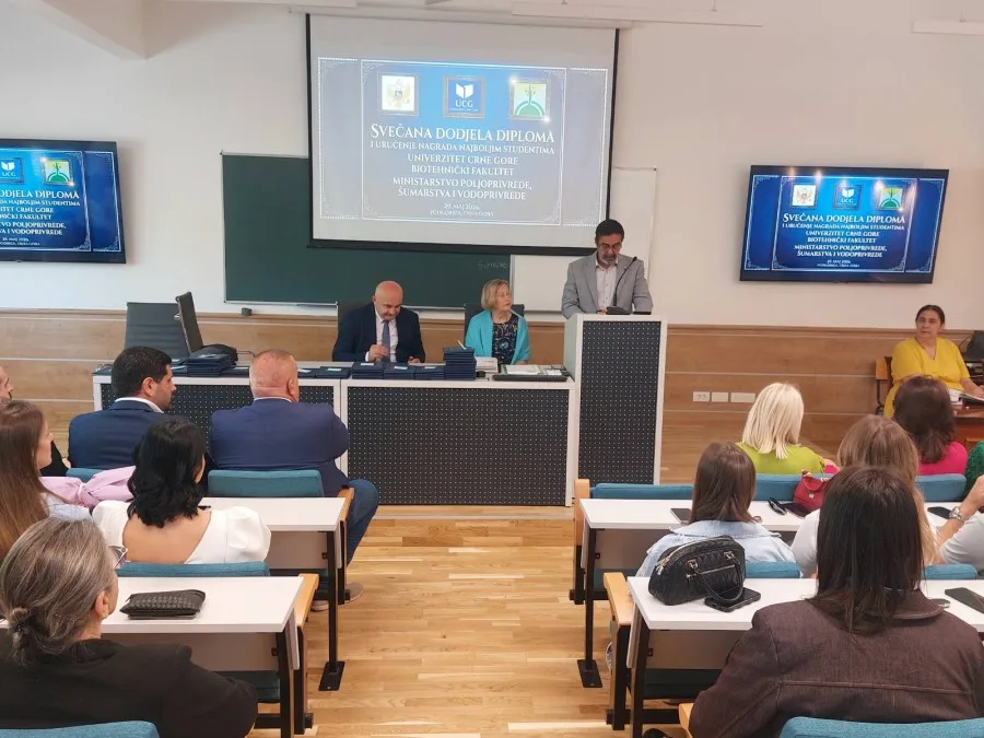 Dodijeljene diplome i nagrade: Milena Ljumović najbolja studentkinja Biotehničkog fakulteta