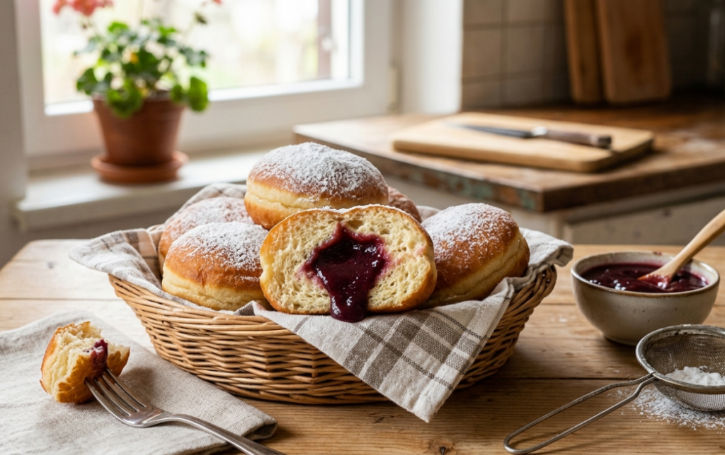 Mekane krofne iz rerne punjene džemom – bez prženja, a jednako ukusne