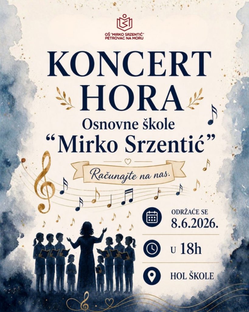 Hor OŠ “Mirko Srzentić” sjutra organizuje koncert “Računajte na nas”