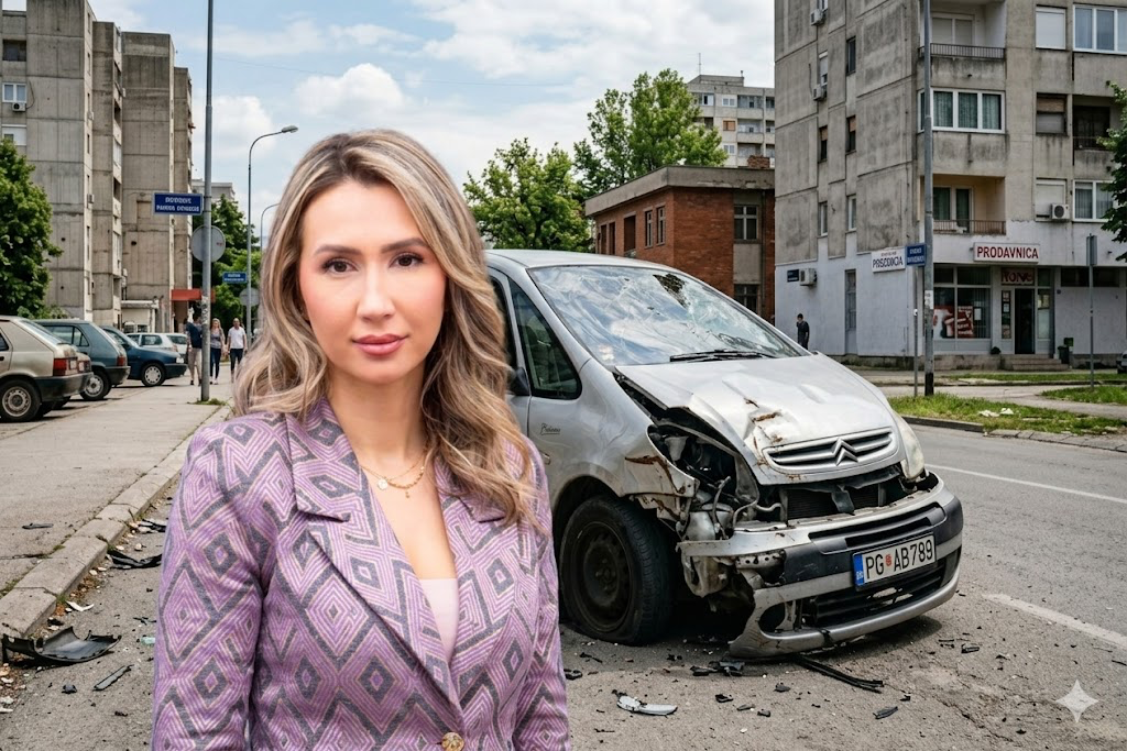 ŠOK U PODGORICI: Demoliran auto Mirjane Pajković!