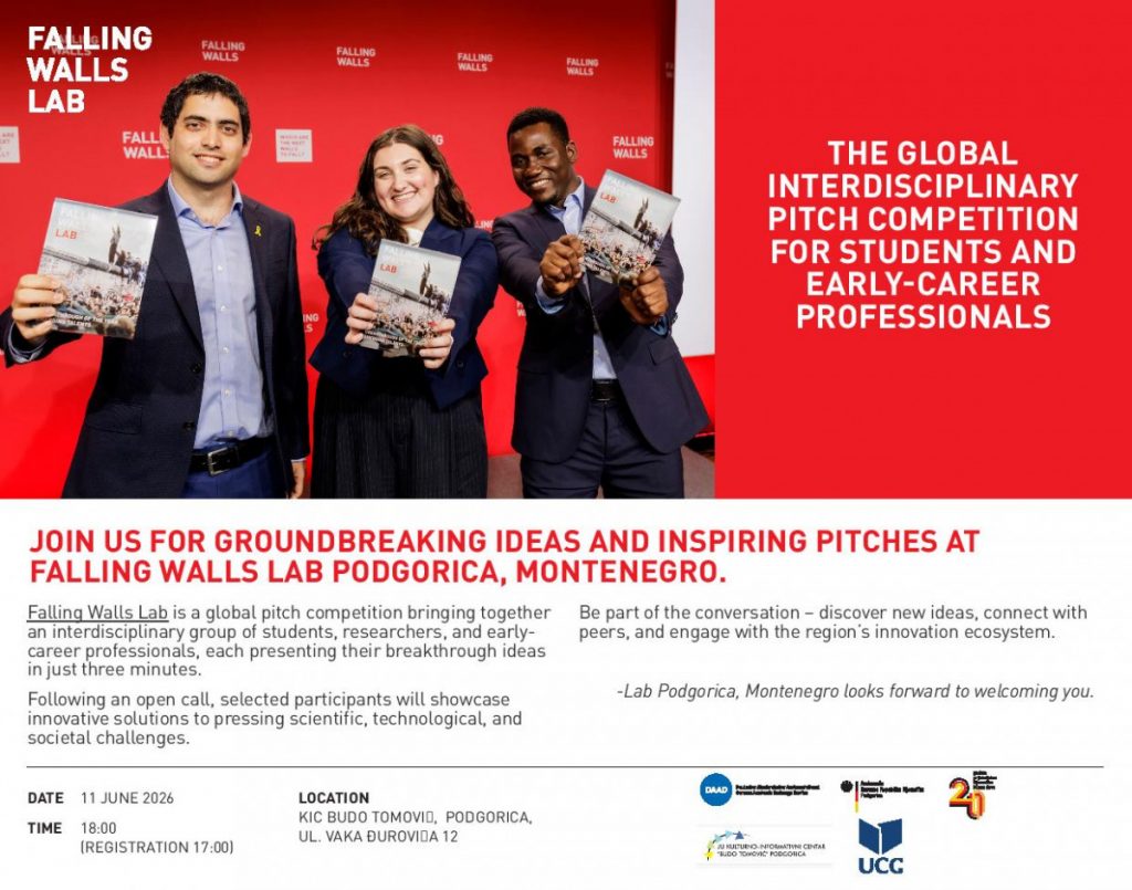 Globalno takmičenje „Falling Walls Lab“ 11. juna u KIC-u „Budo Tomović“