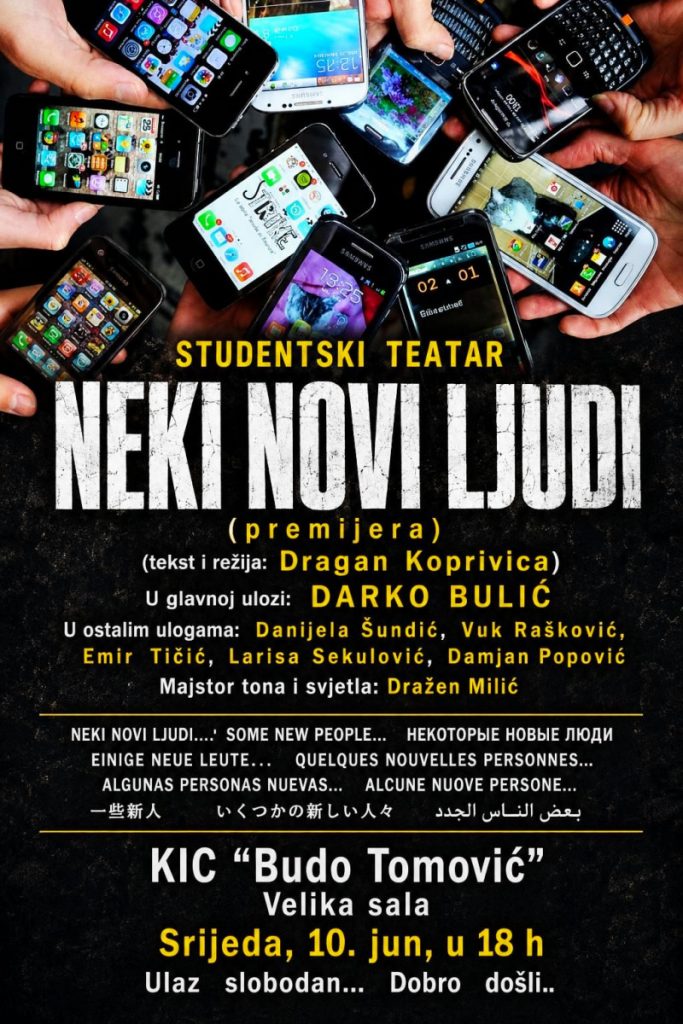 Nova premijera studentskog teatra u srijedu, 10. juna, na velikoj sceni KIC-a „Budo Tomović“ u 18 časova