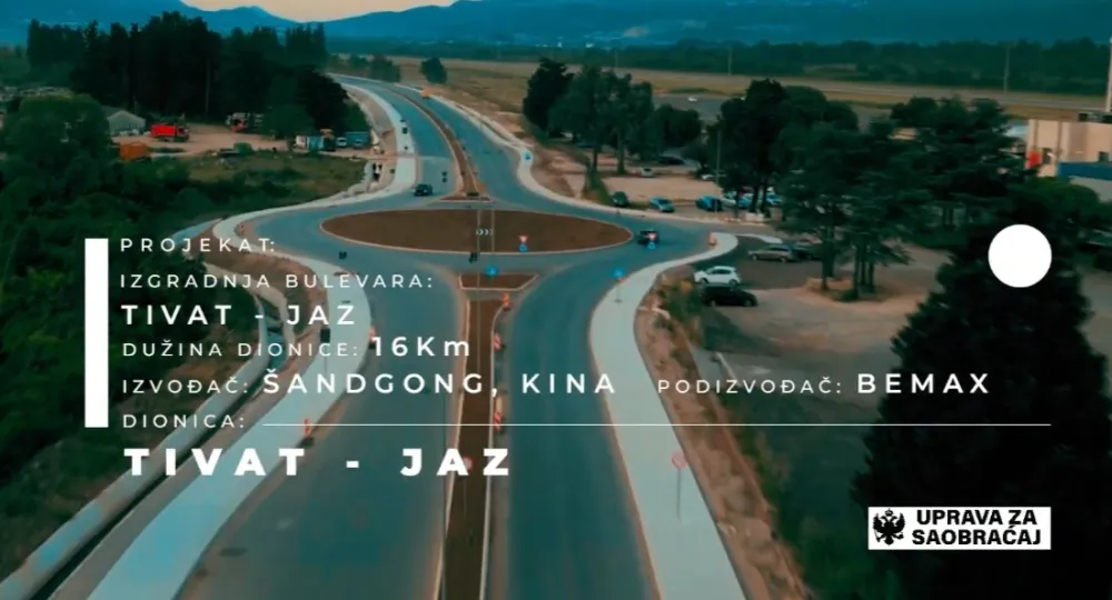 (VIDEO) Tivat-Jaz pod asfaltom: Uprava za saobraćaj objavila snimak cijele dionice