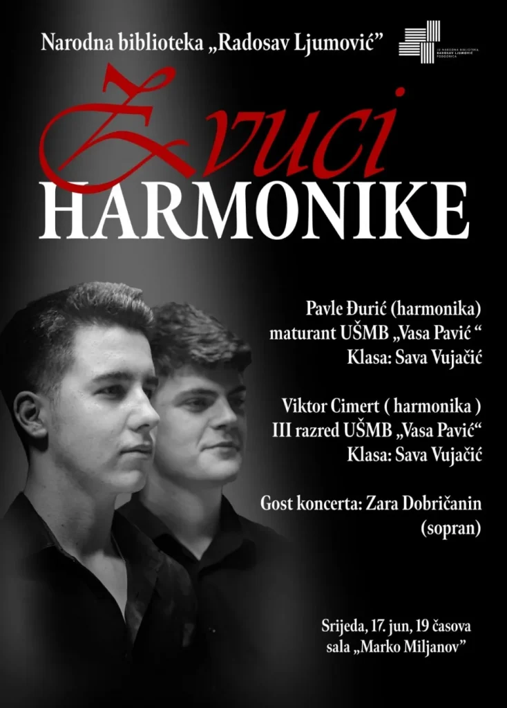 „Zvuci harmonike“ – večeras koncert učenika muzičke škole