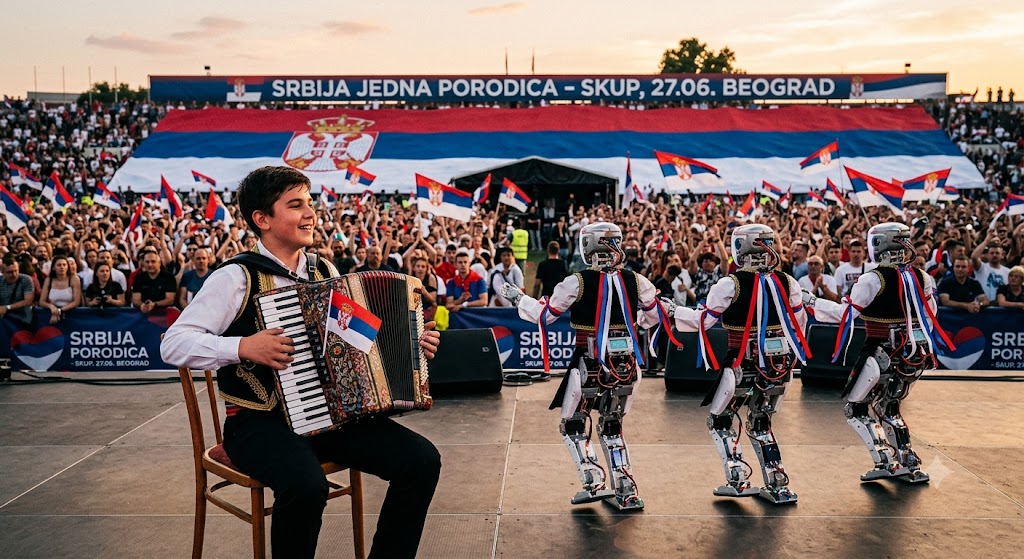 Vuk (13) svira, a roboti igraju „Moravac“: Pripreme za skup „Srbija jedna porodica“