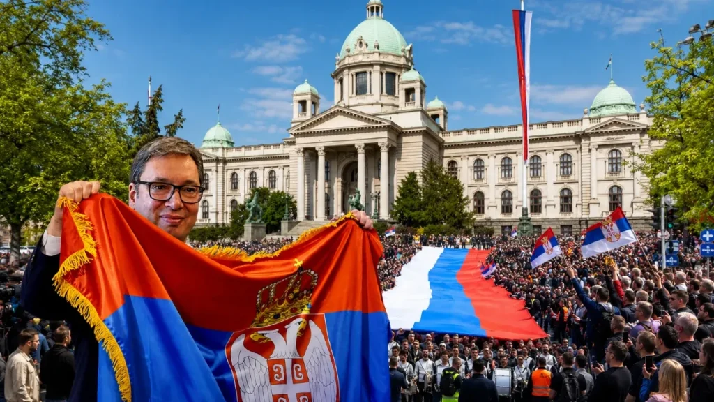 „Srbija jedna porodica“: Veličanstvena atmosfera ispred Skupštine, građani poručuju da je Vučić sačuvao mir i državu