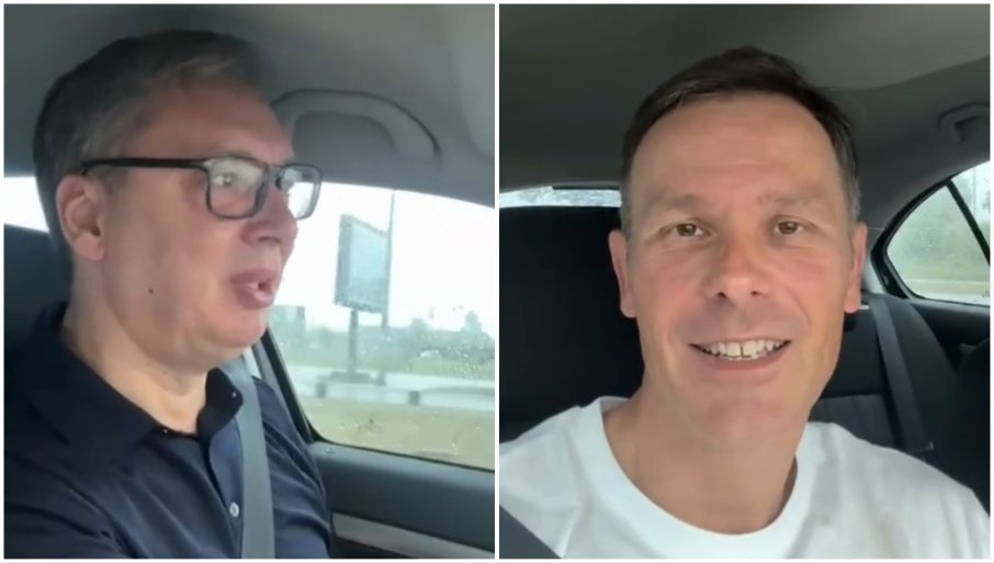 Vučić i Siniša Mali u obilasku radova na Ekspu uprkos lošem vremenu