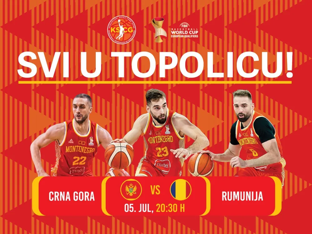 Košarkaška reprezentacija Crne Gore odigraće utakmicu protiv selekcije Rumunije u Sportskoj dvorani Topolica u Baru, 5. jula, sa početkom u 20.30 časova
