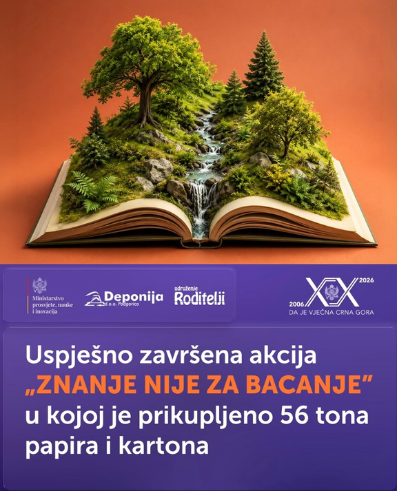 U akciji ,,Znanje nije za bacanje” prikupljeno 56 tona papira i kartona
