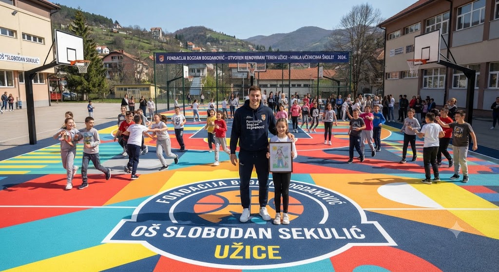 Fondacija „Bogdan Bogdanović” otvorila renovirani košarkaški teren u OŠ „Slobodan Sekulić” u Užicu