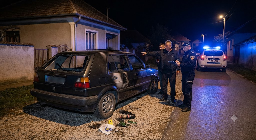 Na automobil Slaviše Slavkovića bačen Molotovljev koktel