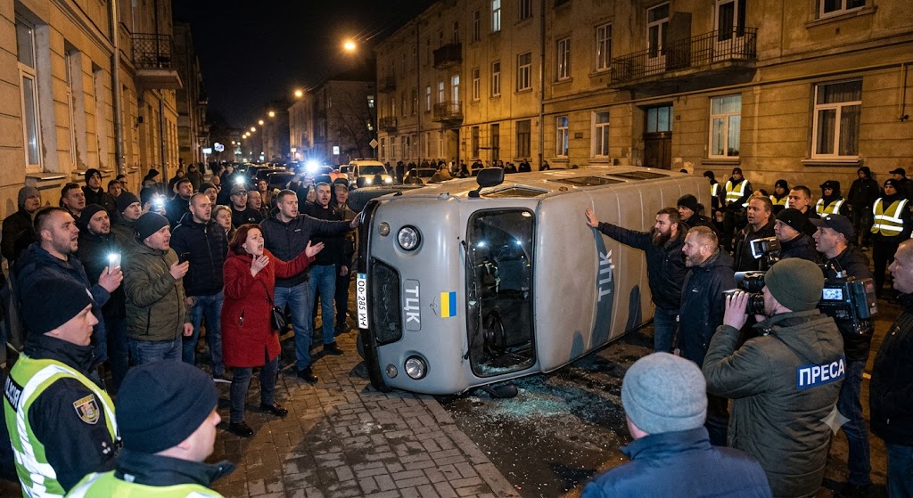 Totalni haos zbog nasilne mobilizacije u Ukrajini: Bijesni građani opkolili službeno vozilo i prevrnuli ga