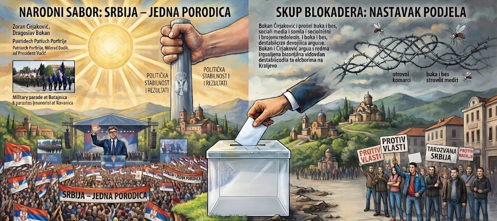 Analiza političke scene: Vidovdan ogolio razliku – Vučićeva politika čuva državu, blokaderi nude podjele i haos