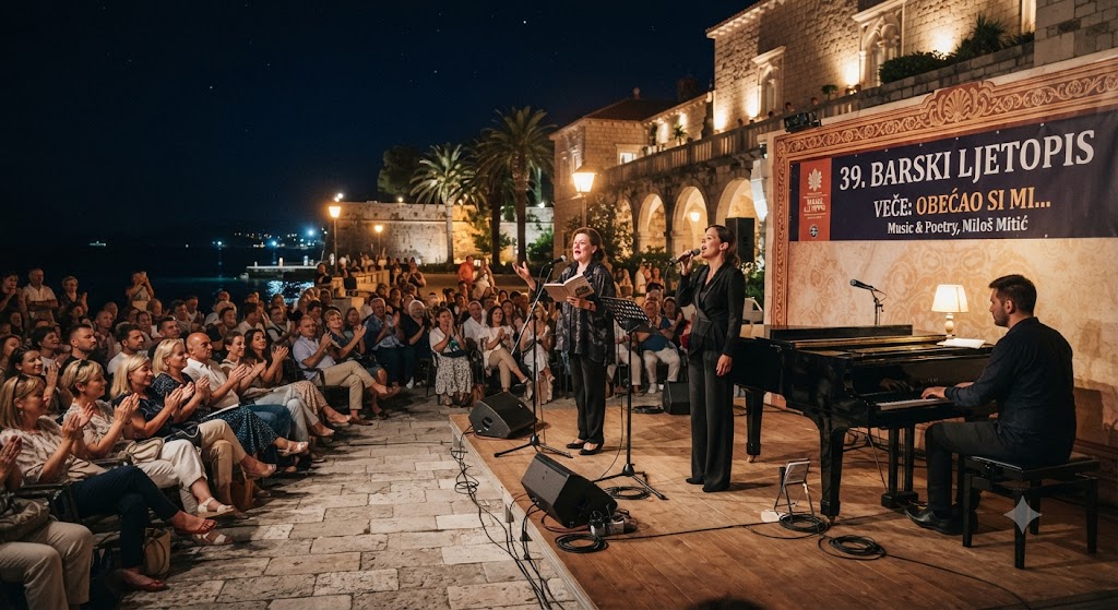 Večeras ispred Dvorca: Muzičko-poetsko veče Mirjane Bobić Mojsilović i Tanje Banjanin na „Barskom ljetopisu“ (FOTO)